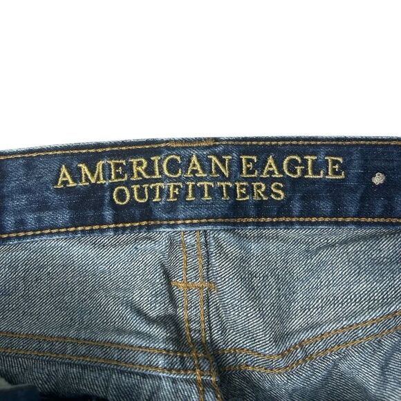 American Eagle Outfitters Blue Slim Straight Jeans Size 30/32 Dark Wash Denim - Picture 6 of 10